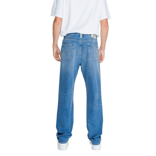 Replay Blue Cotton Relaxed Fit Jeans