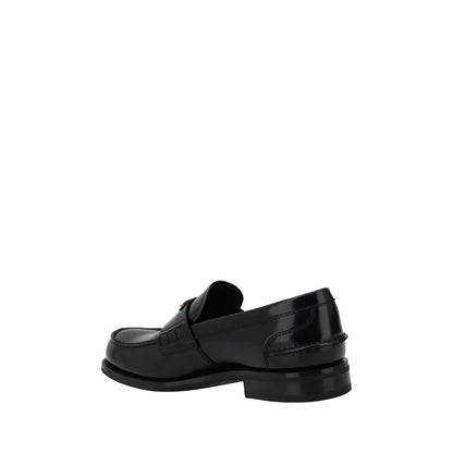 Prada Black Calf Leather Bos Taurus Slip-On Loafers