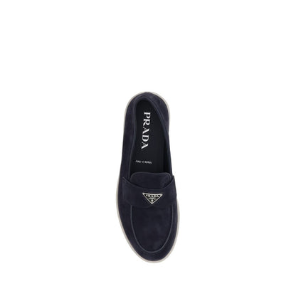 Prada Blue Rubber Slip-On Loafers