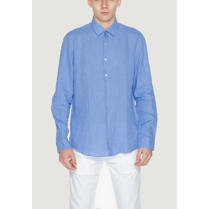 Calvin Klein Blaues Leinenhemd