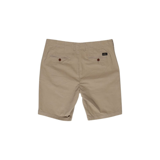 Superdry Beigefarbene Baumwoll-Bermudas