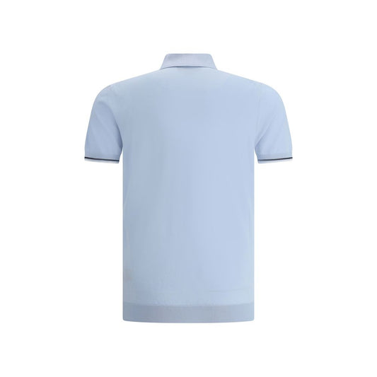 MooRER Light Blue Cotton Polo Shirt