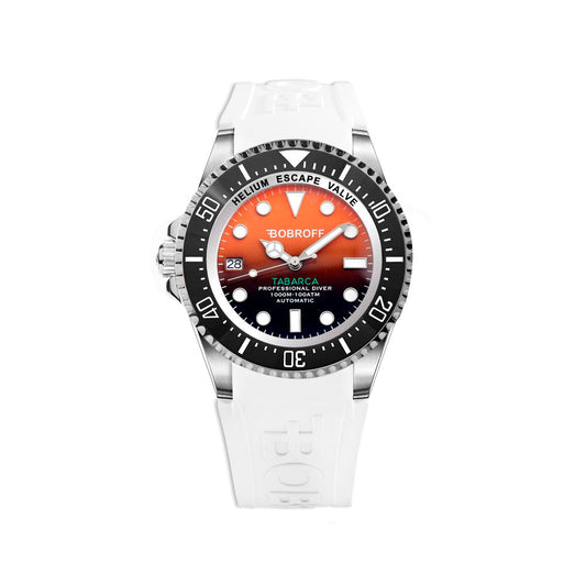 Bobroff White Rubber Sport Watch