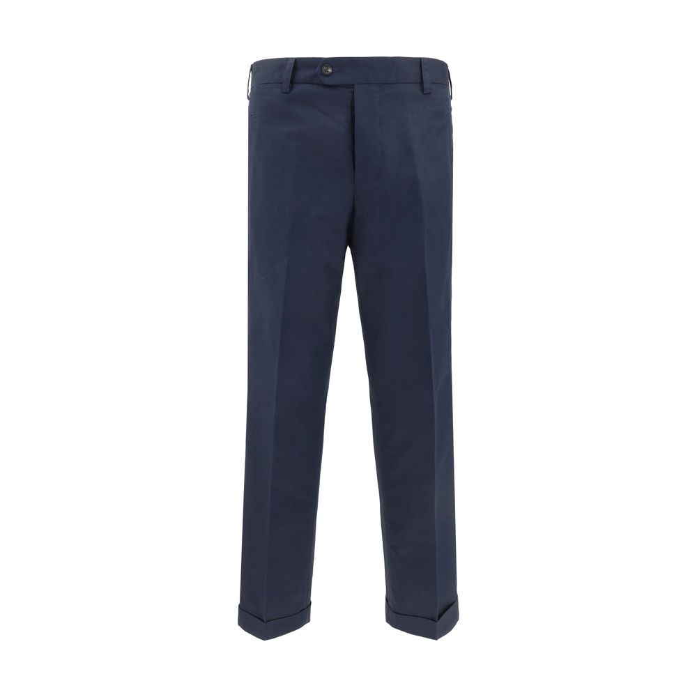 Germano Blue Cotton Casual Pants