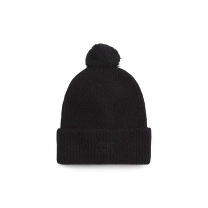 Calvin Klein Schwarzes Alpaka Leder Mützen Baseballmütze