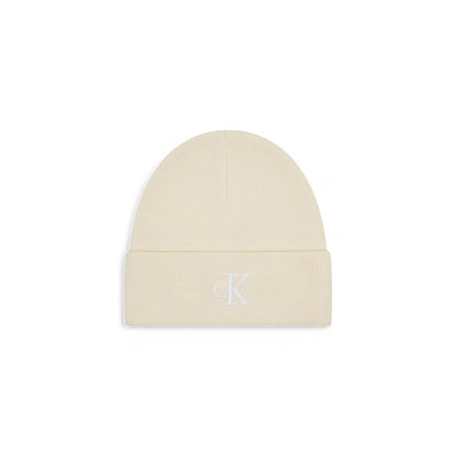 Calvin Klein Creme Recyceltes Polyester Kappen Baseballmütze