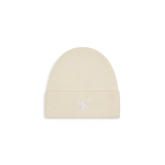 Calvin Klein Creme Recyceltes Polyester Kappen Baseballmütze