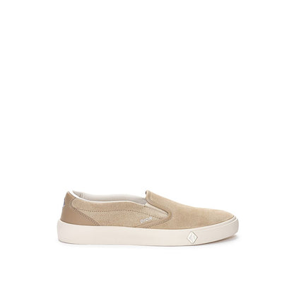 Dior Beige Leather Slip-On Loafers