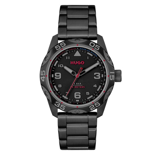Hugo Boss Schwarze Uhr aus Edelstahl