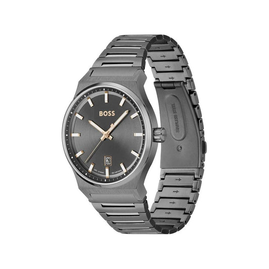 Hugo Boss Graue Uhr aus Edelstahl