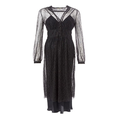 Lardini Black Nylon Casual Dress