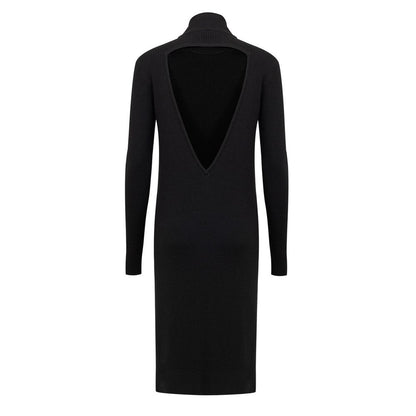 Bottega Veneta Black Wool Long Dress