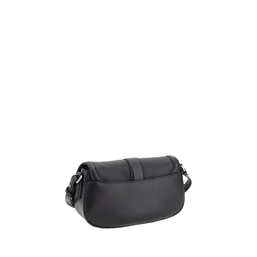 Alexander McQueen Black Calf Leather Bos Taurus Shoulder Bag