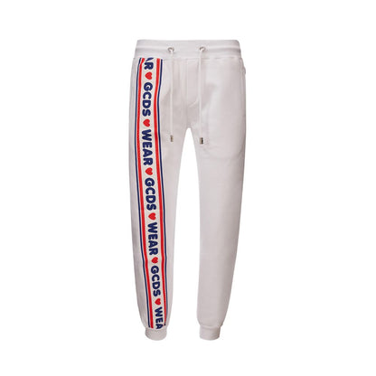 GCDS White Cotton Athletic Pants