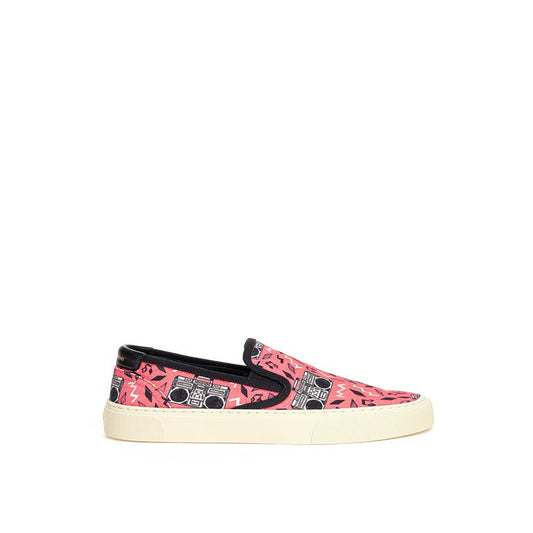 Saint Laurent Pink Cotton Platform Sneakers