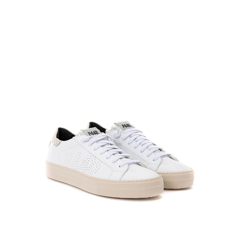 P448 White Leather Low Top Sneakers