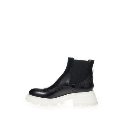 Alexander McQueen Black Leather Chelsea Boots
