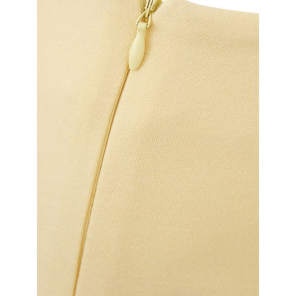Lardini Yellow Viscose Midi Skirt
