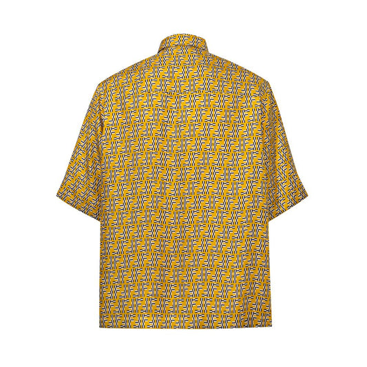 Fendi Yellow Silk Shortsleeve Shirt