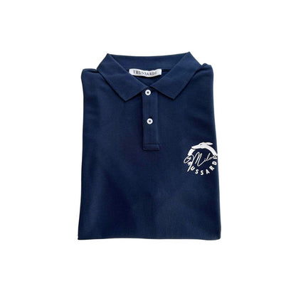 Trussardi Beachwear Blue Cotton Polo Shirt