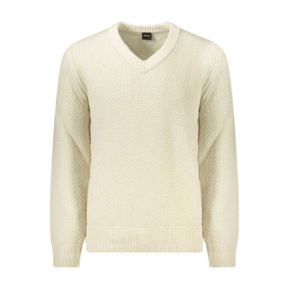 Hugo Boss Beigefarbener Pullover aus Wolle für Männer