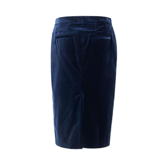 Tom Ford Blue Cotton Midi Skirt