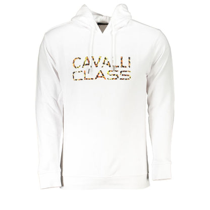 Cavalli Class White Cotton Sweatshirt