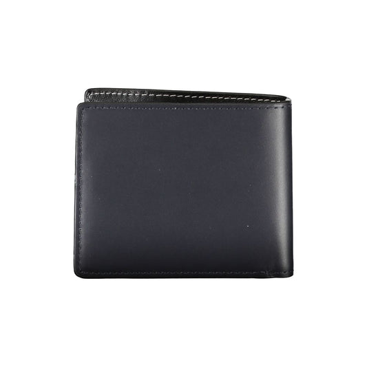 Tommy Hilfiger Elegantes blaues Leder Portemonnaie für die Brieftasche