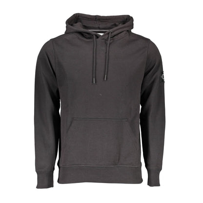Calvin Klein Schwarzer Baumwollpullover für Männer mit zentraler Tasche und Kapuze