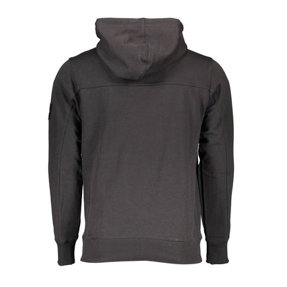 Calvin Klein Schwarzer Baumwollpullover für Männer mit zentraler Tasche und Kapuze
