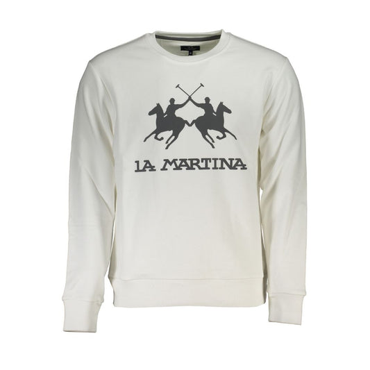 La Martina Bianco Cotton Men Sweatshirt