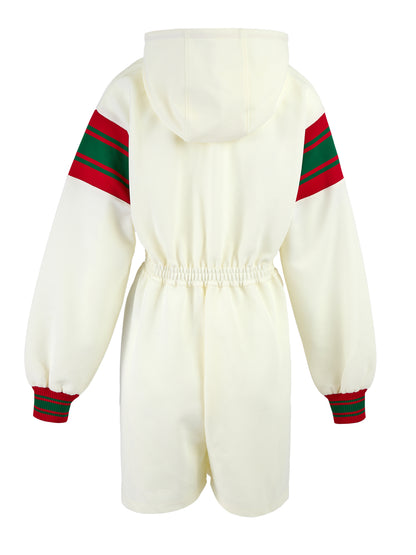 Gucci Cream Polyester Hooded Logo Sweatsuit