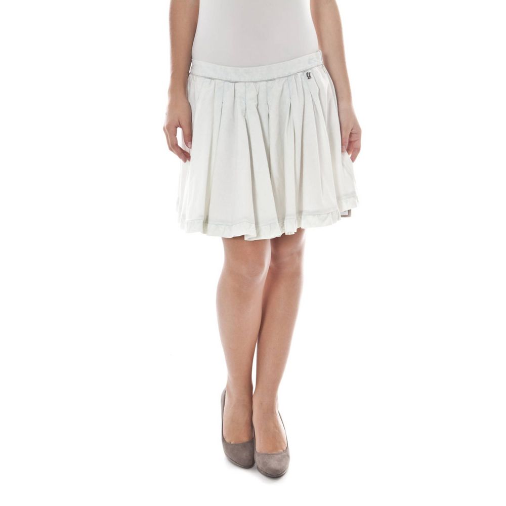 John Galliano White Cotton Women Skirt