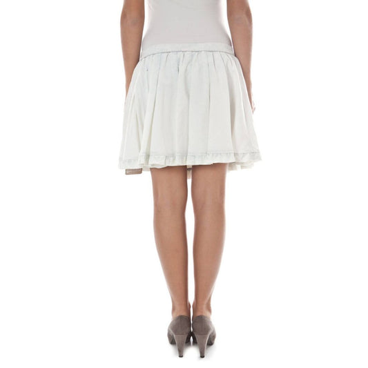 John Galliano White Cotton Women Skirt