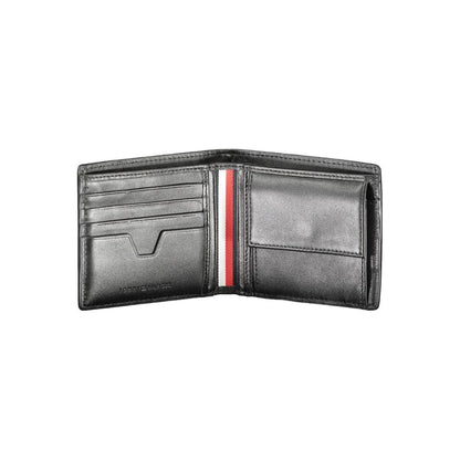 Tommy Hilfiger Schwarzes Leder Herren Portemonnaie