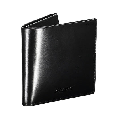Calvin Klein Schwarzes Leder Herren Portemonnaie