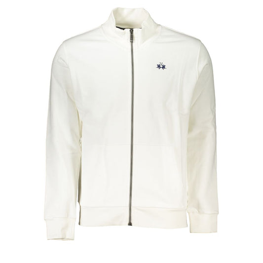 La Martina White Cotton Sweatshirt