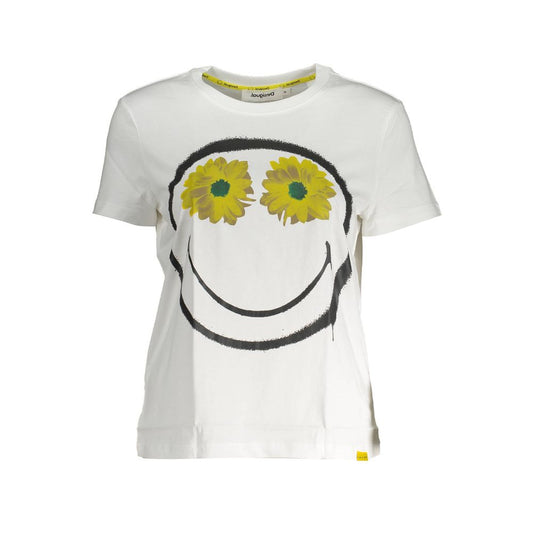 Desigual Weißes T-Shirt aus Baumwolle für Frauen