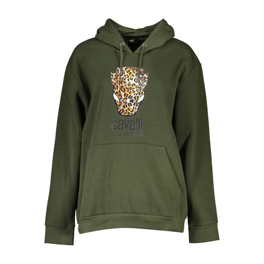 Cavalli Class Green Cotton Sweatshirt