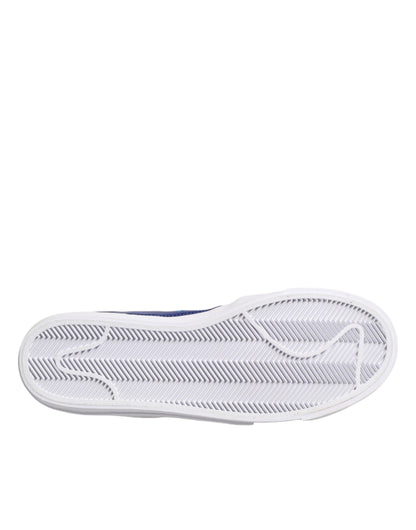 Nike Weiß Blau Lace Up Low Top Drop-Type PRM Turnschuhe Schuhe