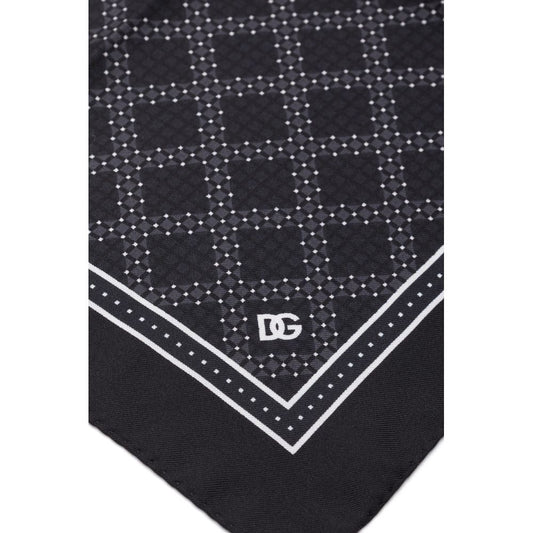 Dolce & Gabbana Black Silk Pocket Square
