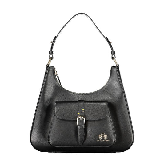 La Martina Black Leather Women's Shoulder Bag