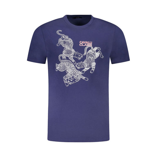 Cavalli Class Blue Cotton Men T-Shirt