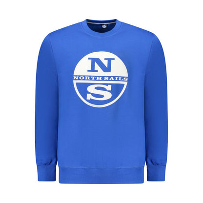 North Sails Blue Cotton Men Sweatshirt
