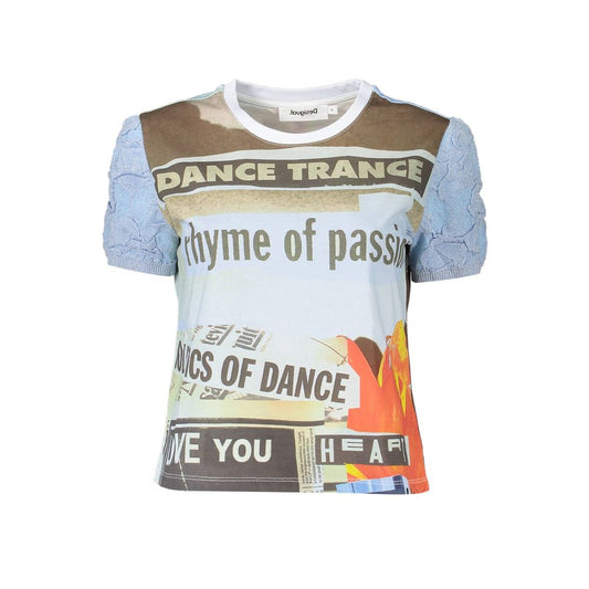 Desigual T-Shirt aus blauer Baumwolle für Frauen