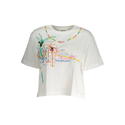 Desigual Weißes T-Shirt aus Baumwolle für Frauen