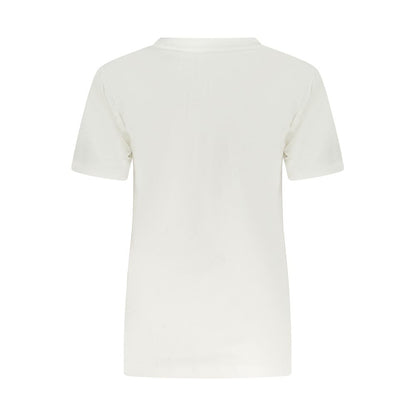Converse White Cotton Women T-Shirt