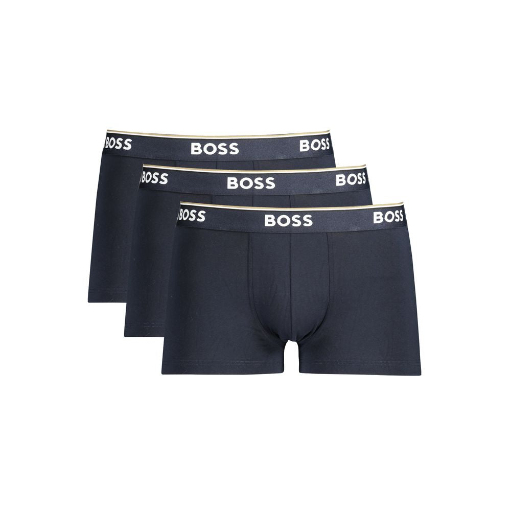 Hugo Boss Blaue Baumwolle Männer Boxer Unterwäsche