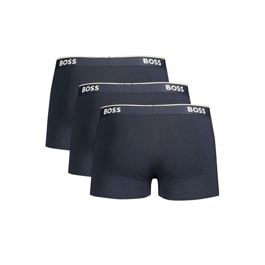 Hugo Boss Blaue Baumwolle Männer Boxer Unterwäsche