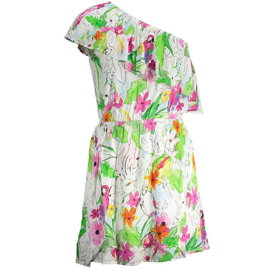 Desigual Weißes Viskose-Damen-Kleid